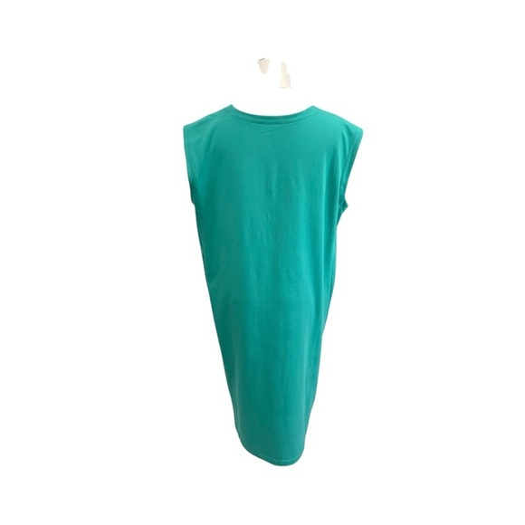 Eileen Fisher Pima Cotton Stretch Jersey Round Neck Dress Seastar Green MEDIUM - Picture 7 of 15